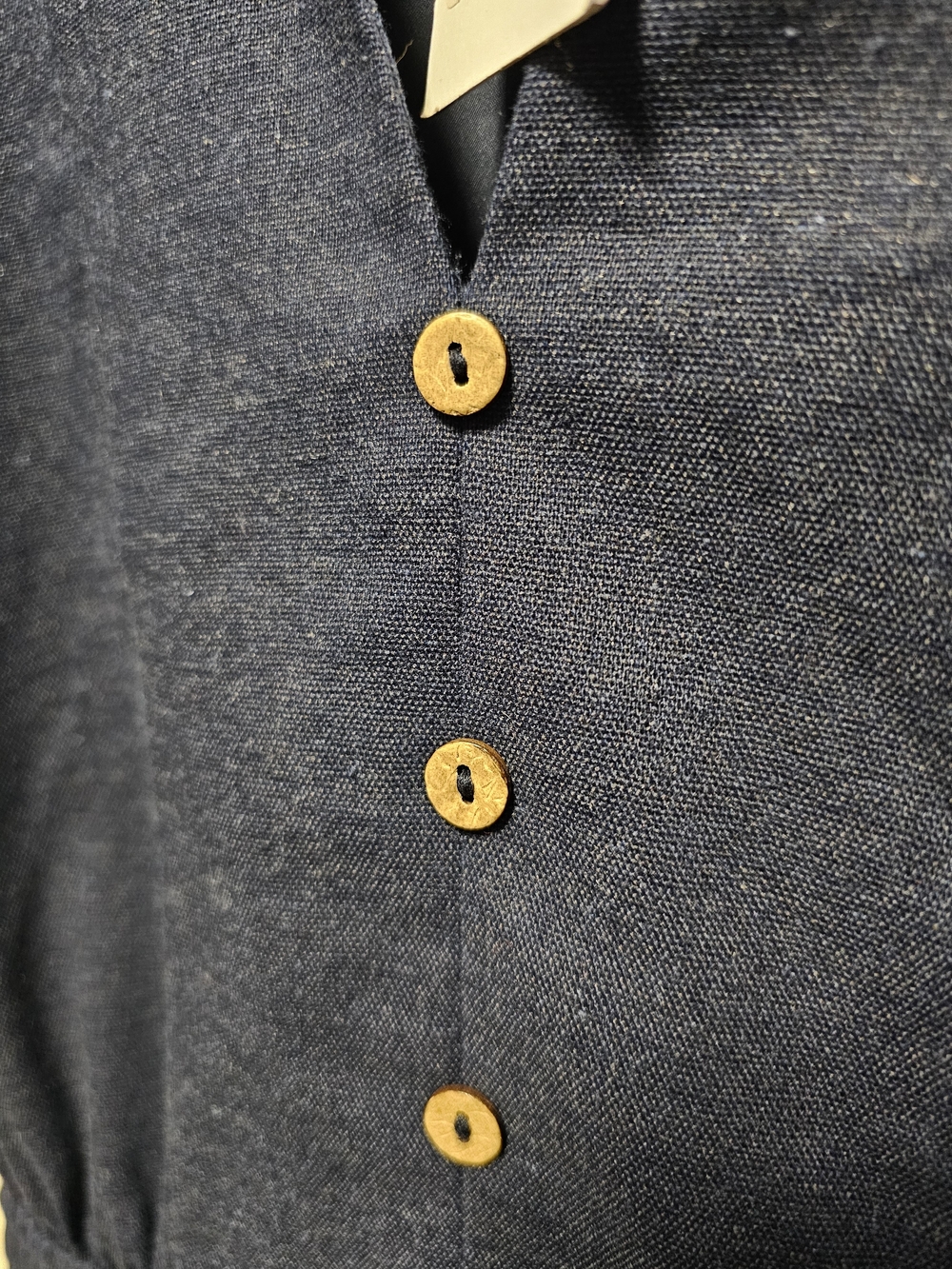 Baltic Born Navy Button-Front Midi Dress - Picture 3 of 10